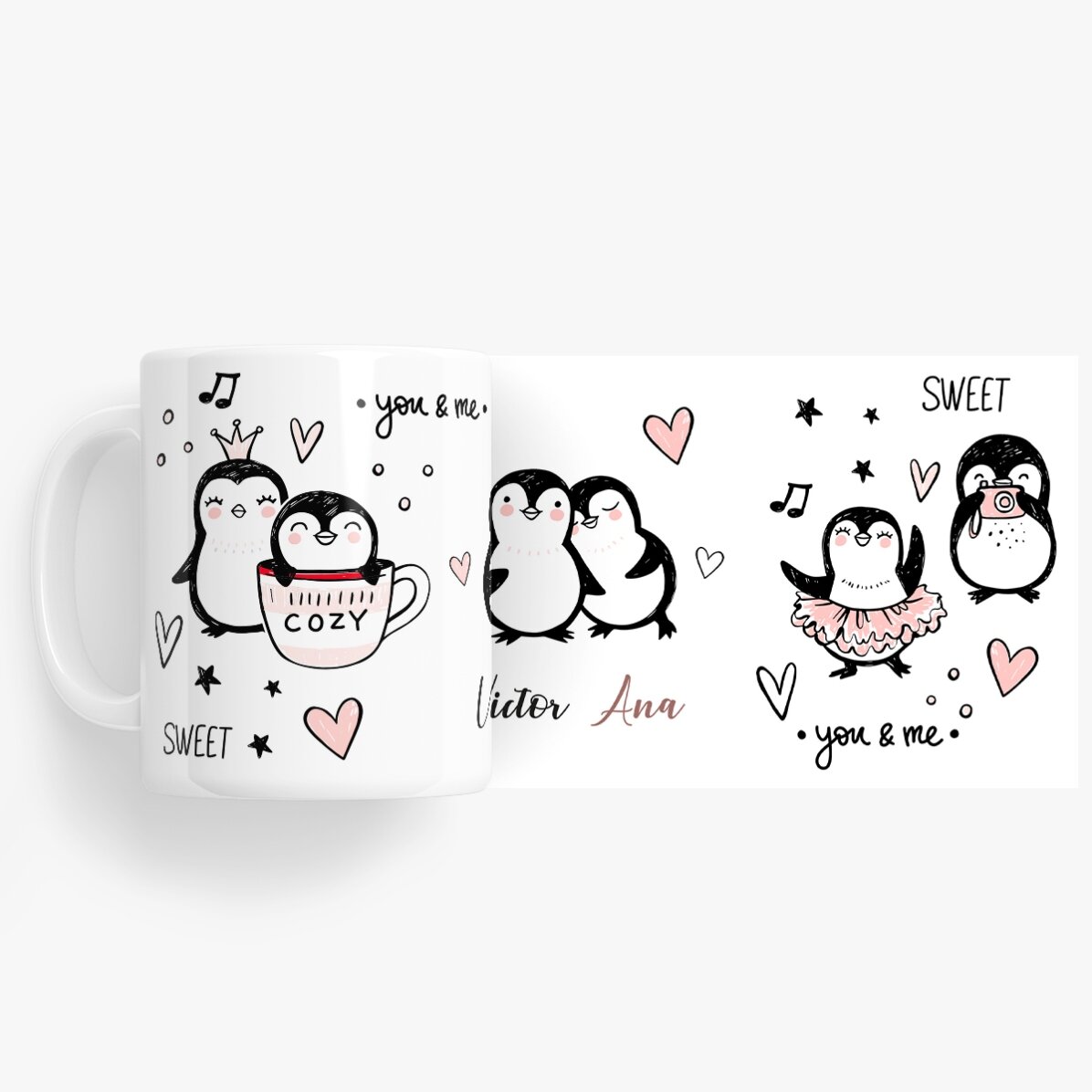 Personalisierte Tasse mit Namen – You & Me
