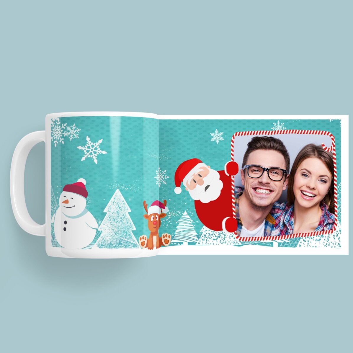 Personalisierte Tasse mit einem Weihnachtsmotiv