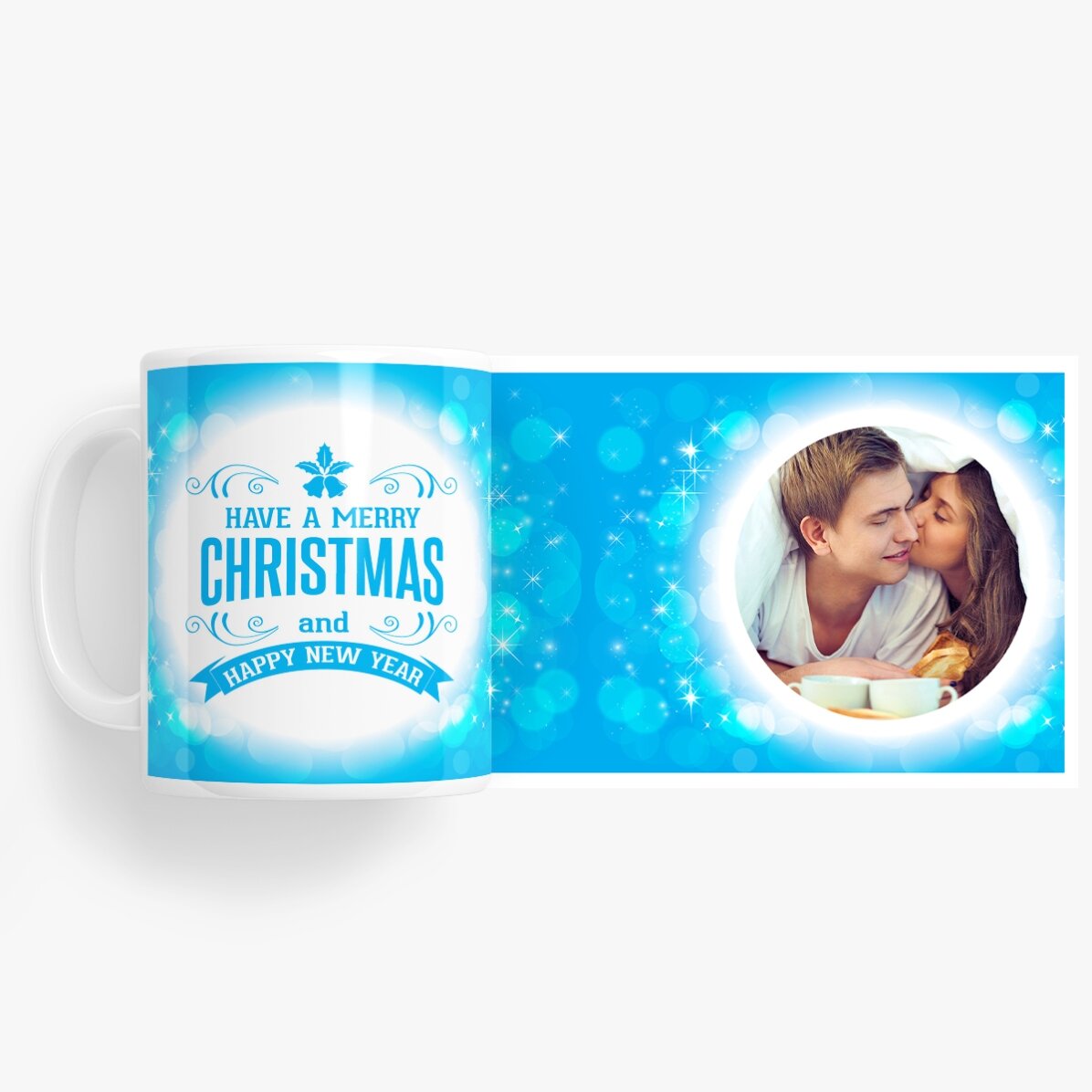 Personalisierte Tasse mit einem Foto – Frohe Weihnachten und ein gutes neues Jahr