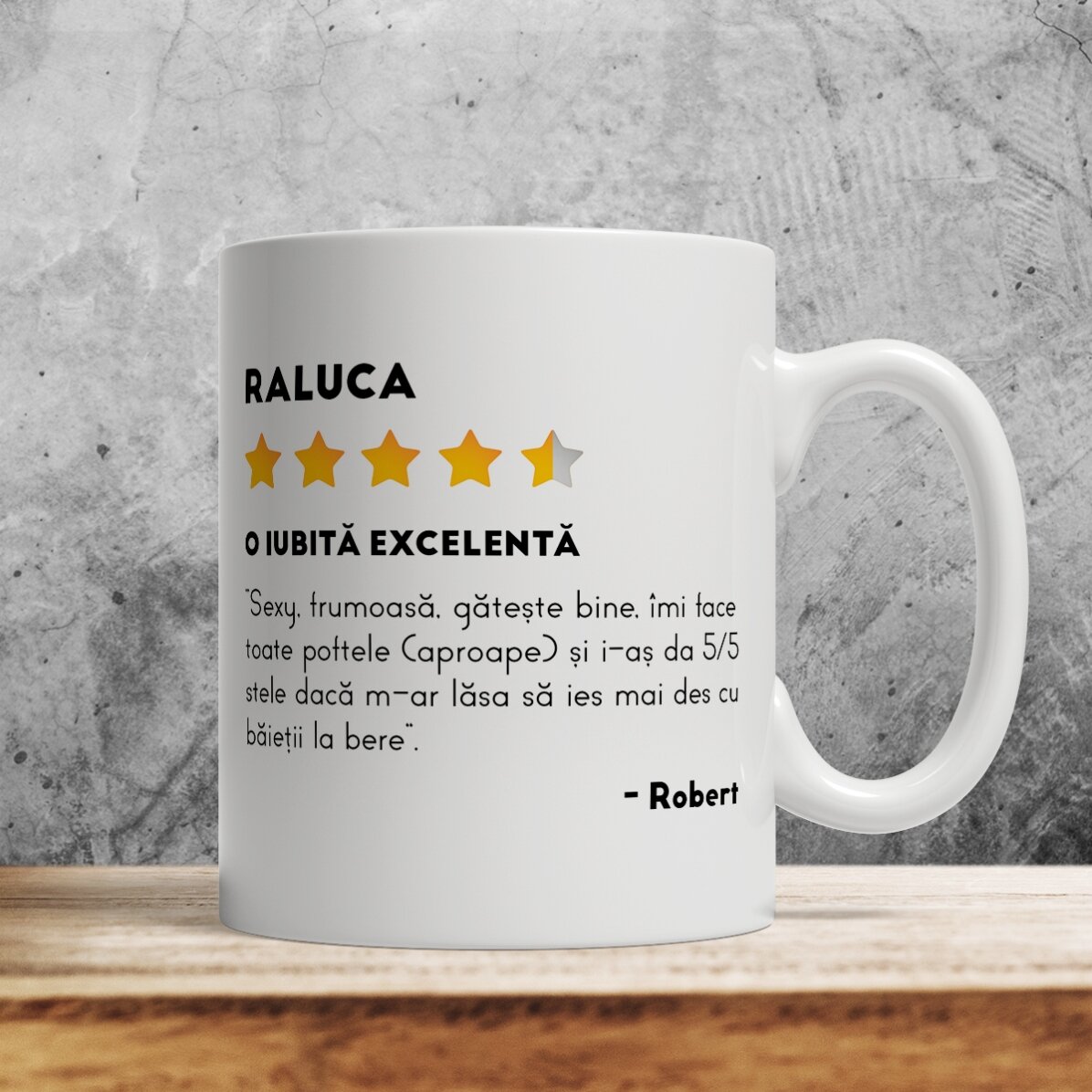 Personalisierte Tasse mit Foto und Text – Bewertung