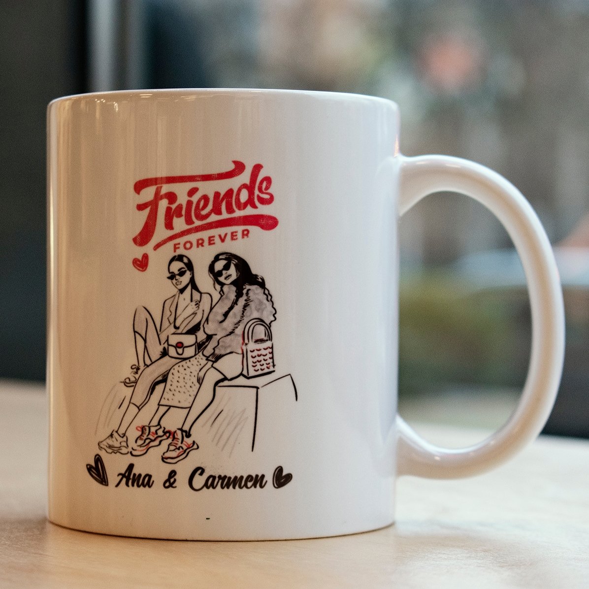 Personalisierte Tasse mit Schriftzug – Best friends