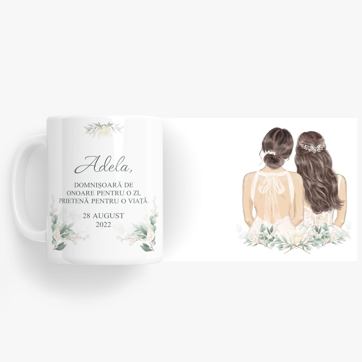 Personalisierter Becher mit Text – Brautjungfer