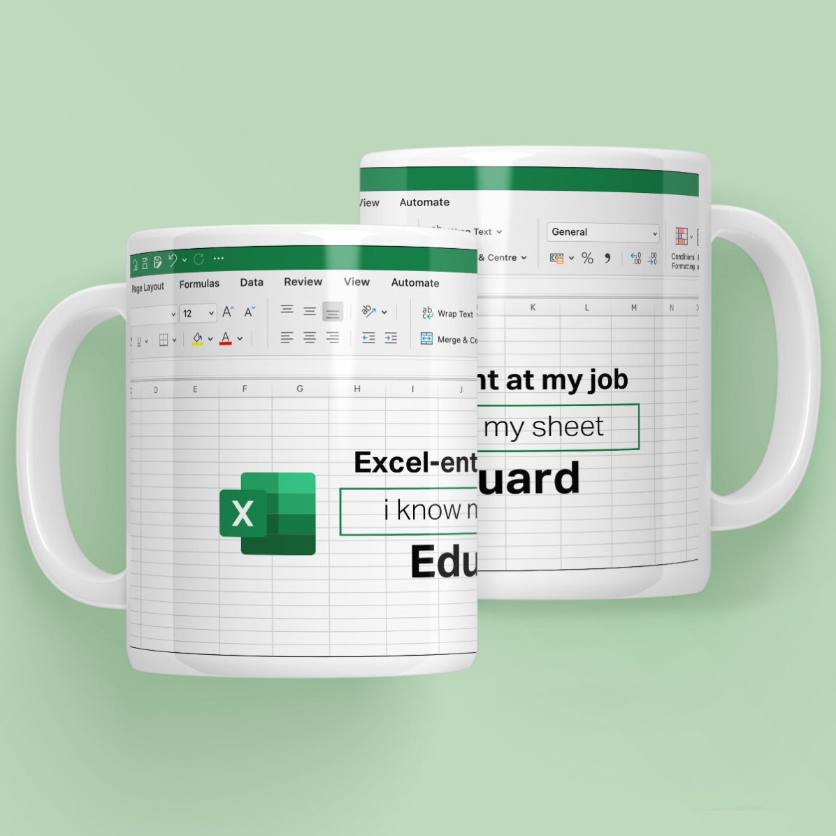 Personalisierter Becher mit Text – Excel