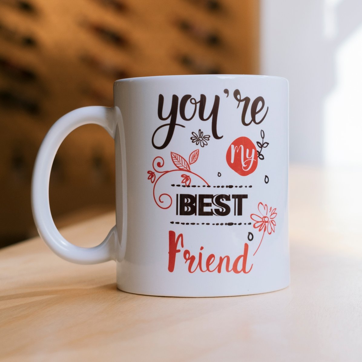 Personalisierte Tasse mit Schriftzug – Friends forever