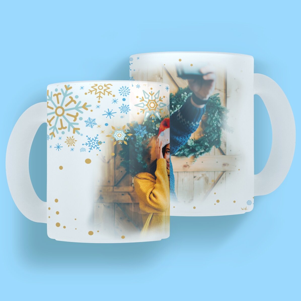 Personalisierter Glasbecher mit Text – Frosted
