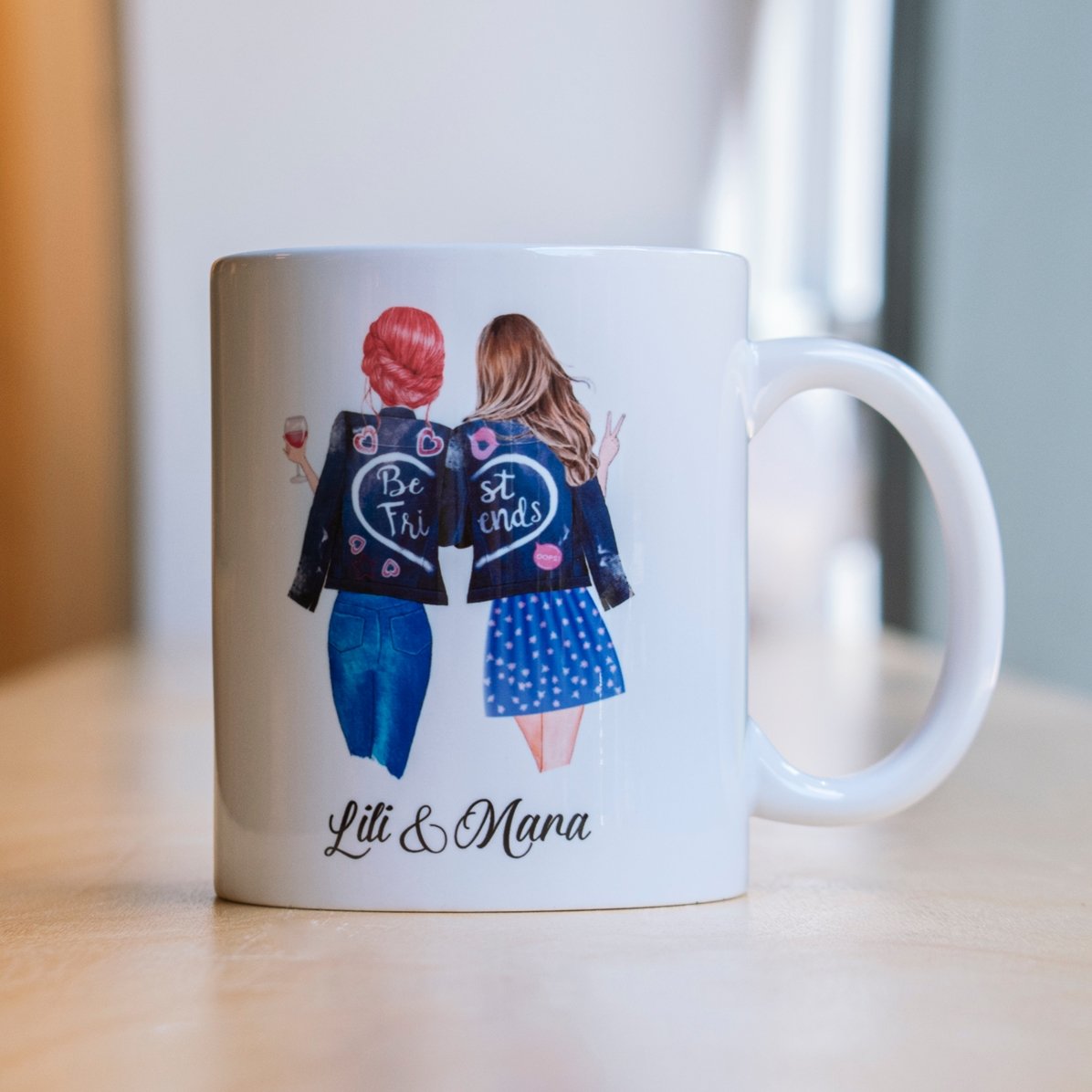 Personalisierte Tasse mit Text – Good friends