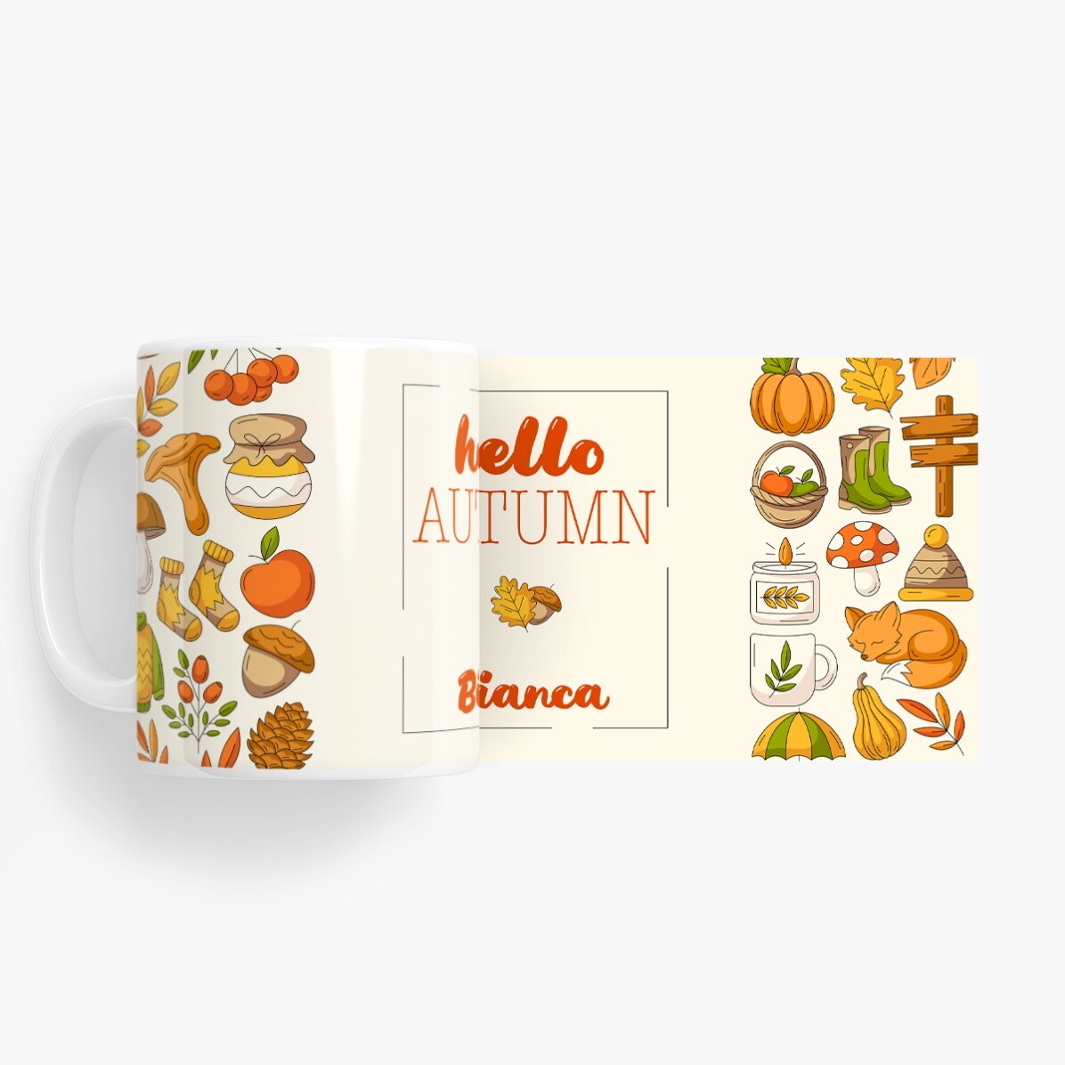 Personalisierte Tasse mit Aufdruck – Hello Autumn