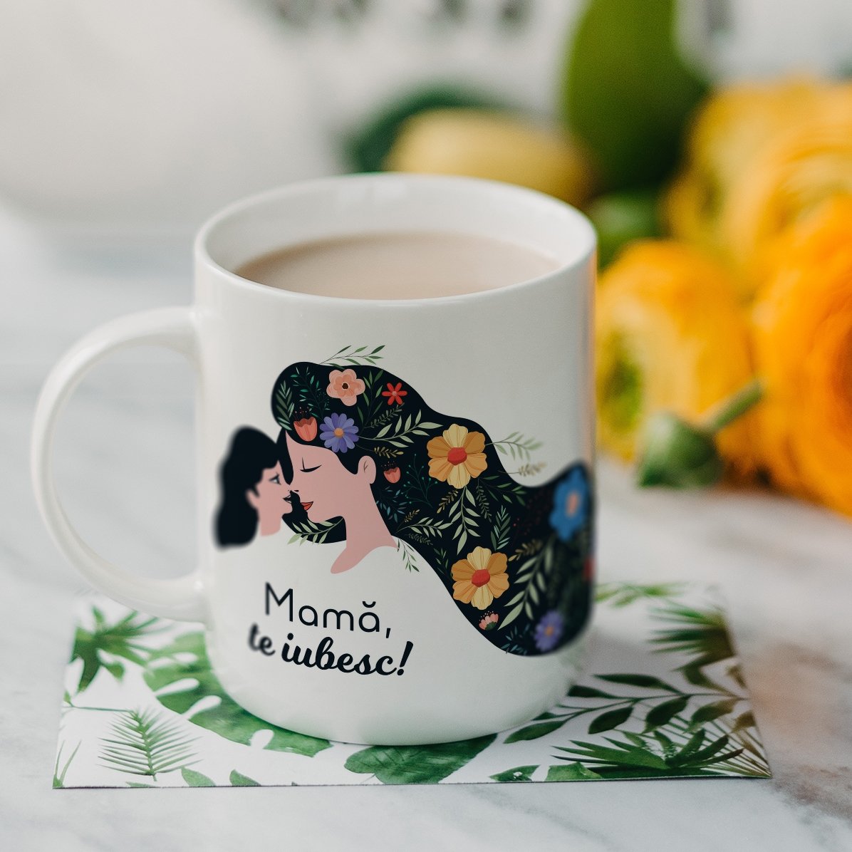 Personalisierte Tasse mit der Aufschrift „Mama, ich liebe dich!“