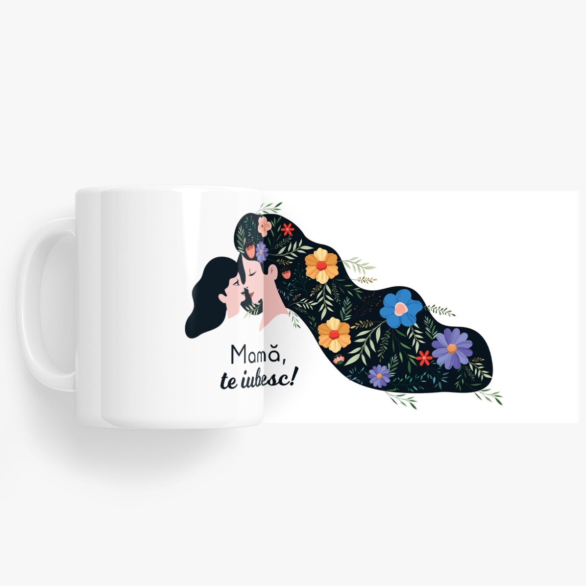 Personalisierte Tasse mit der Aufschrift „Mama, ich liebe dich!“