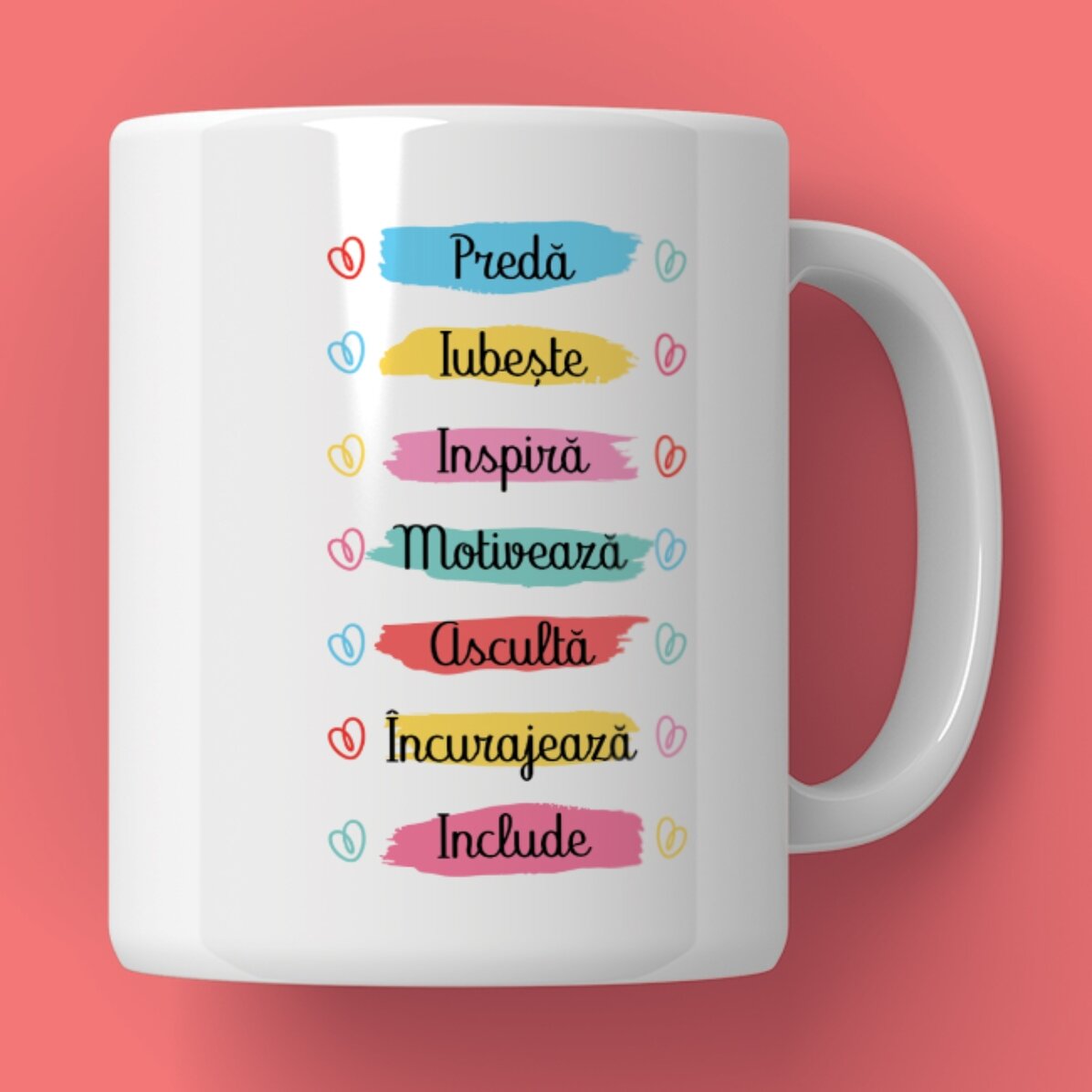 Personalisierte Tasse mit Text – Die Arbeit des Lehrers