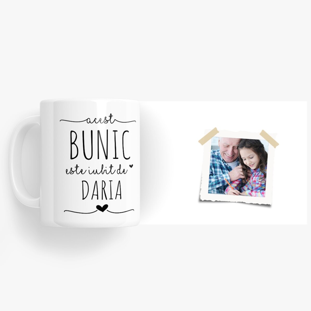 Personalisierte Tasse mit Text und Foto – Geliebter Großvater