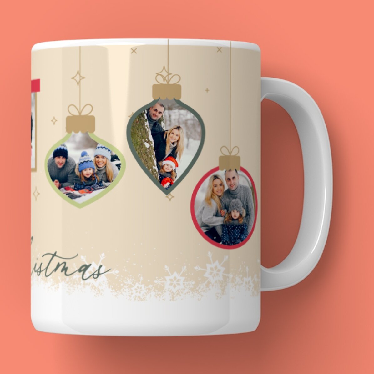Personalisierte Tasse mit Text und Fotos – Weihnachtserinnerungen
