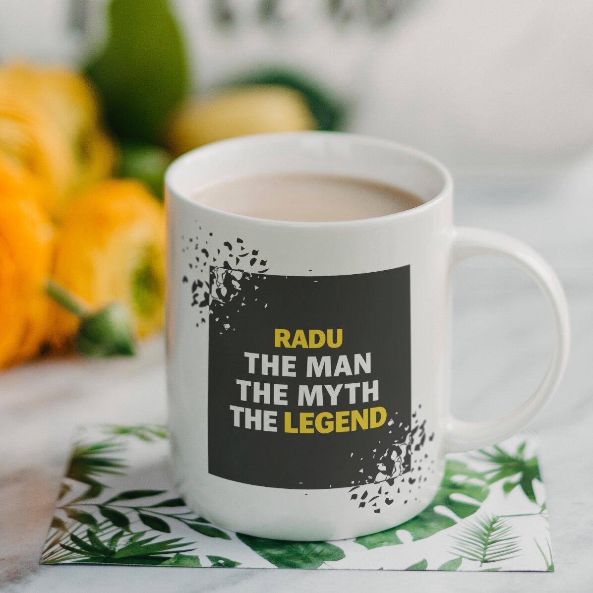 Personalisierter Becher mit Text – The Legend