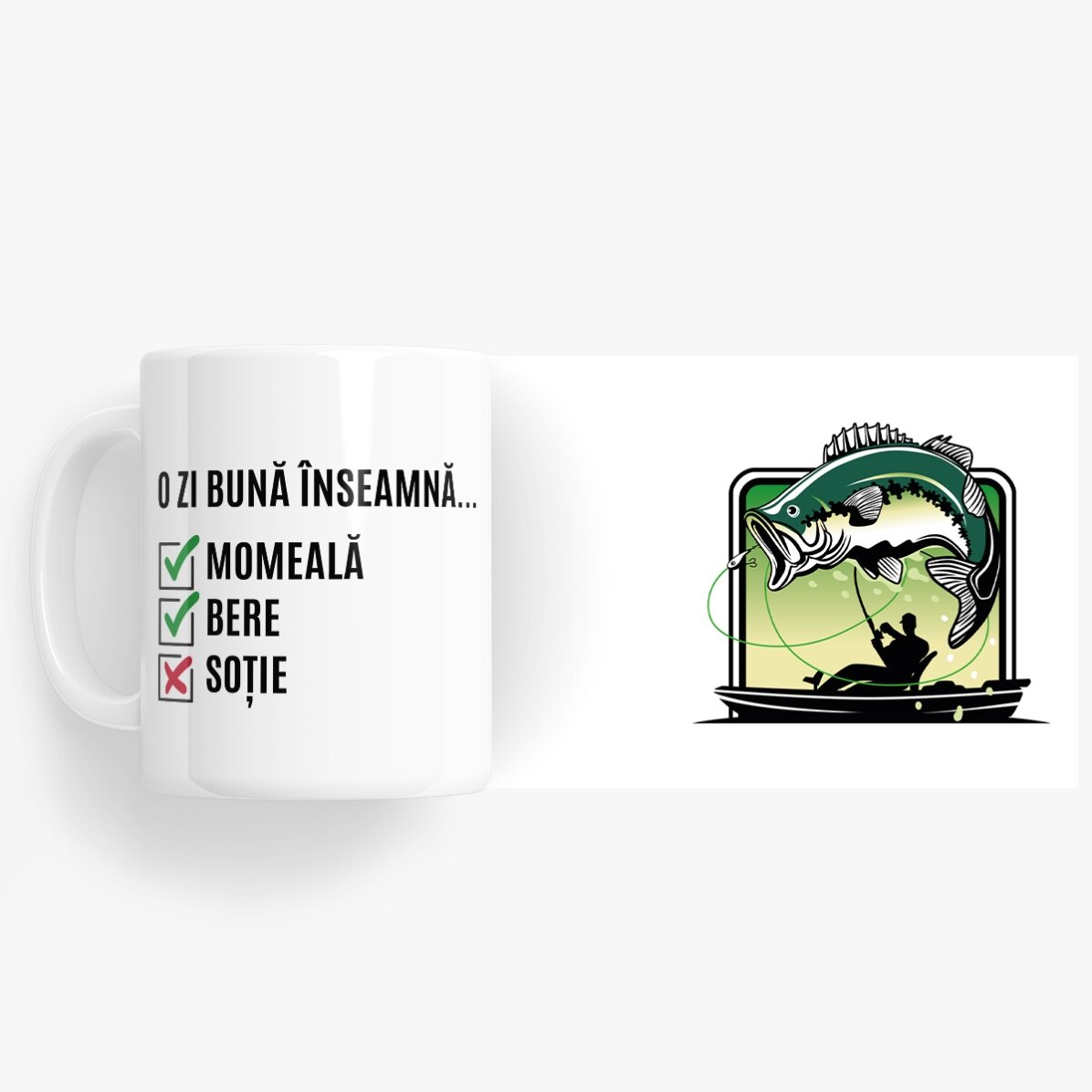 Personalisierte Tasse mit Text – Tag des Fischers