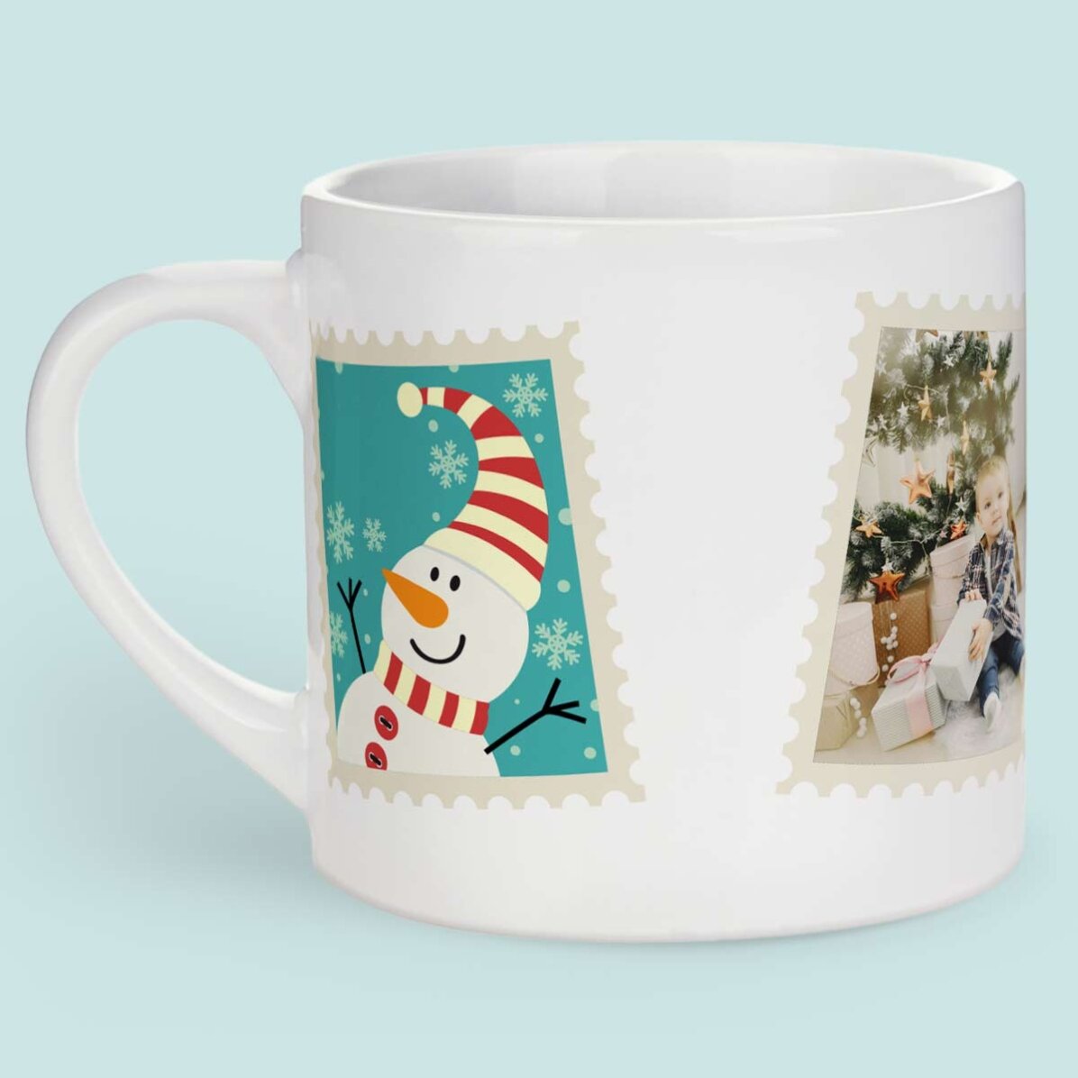 Personalisierter Kinderbecher mit Foto – Christmas Stamp