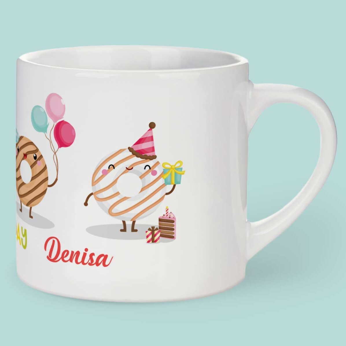Personalisierter Kinderbecher mit Aufdruck – Donuts