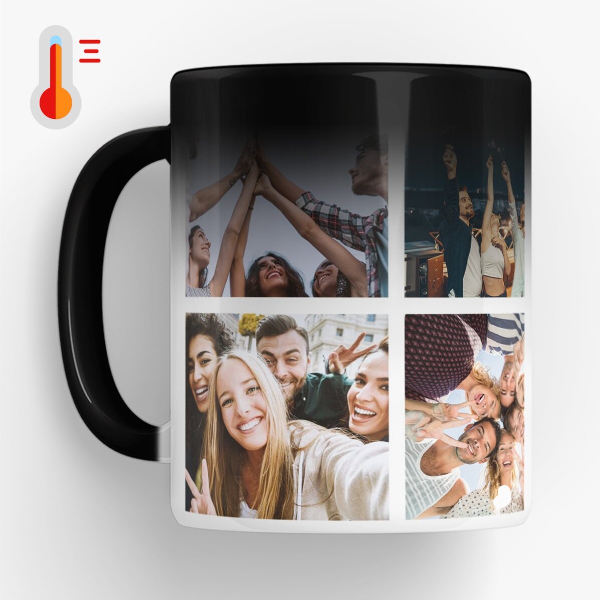 Personalisierte Thermobecher mit 6 Fotos und einer Botschaft