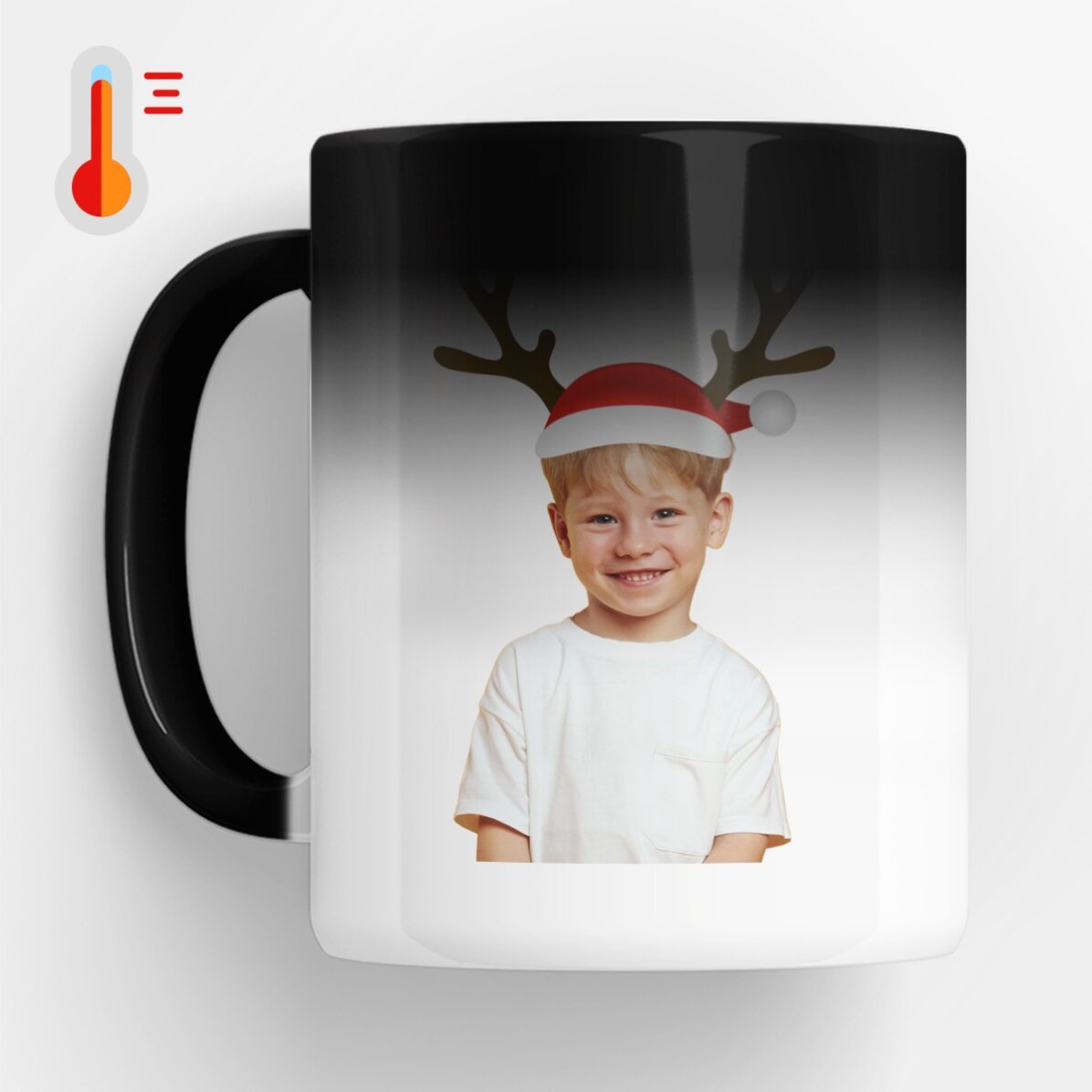 Personalisierte Zaubertasse mit Foto und Botschaft – Ren