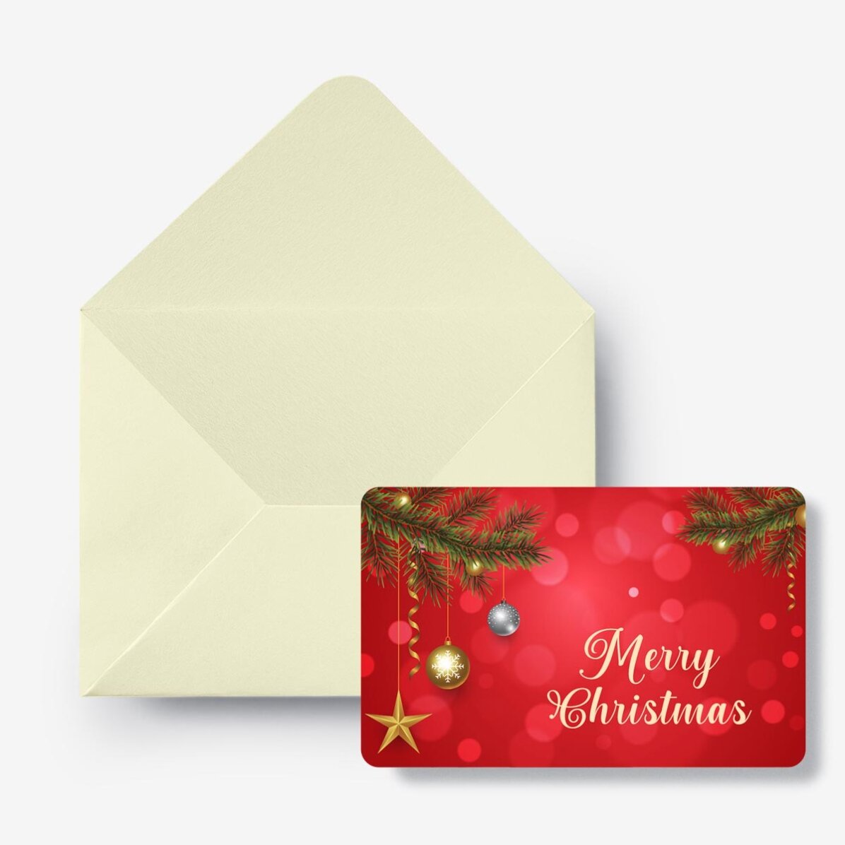 Individuell gestaltete, beidseitig kratzbare Aluminiumkarte mit Botschaft und Logo – Merry Christmas