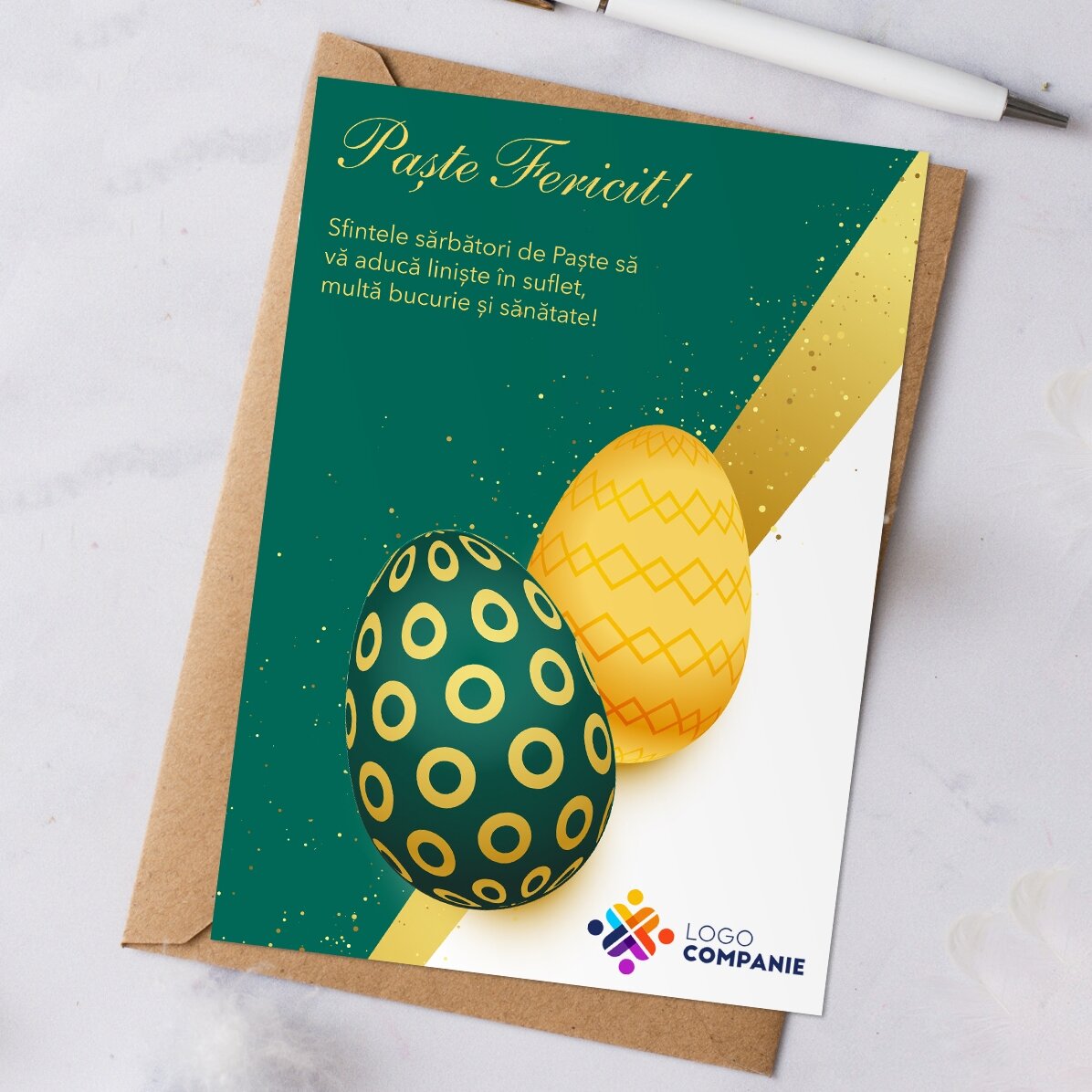 Personalised card with text and logo - Easter