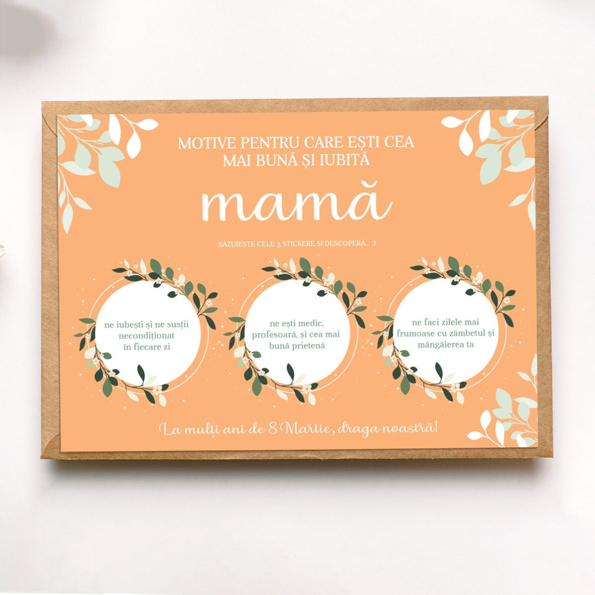 Personalisierte Rubbelkarte mit Motiven für die beste Mutter