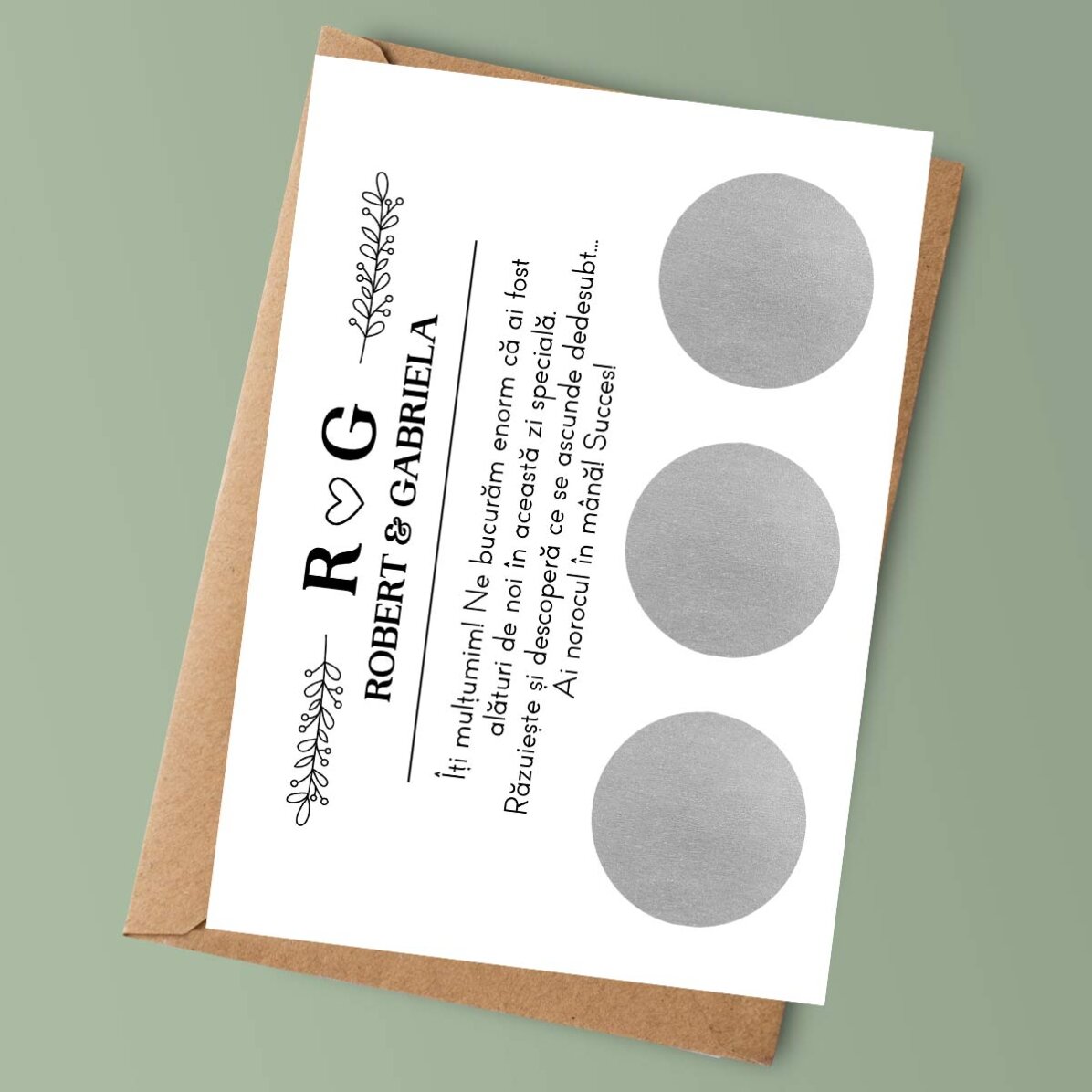 Personalised scratch card with text - Wedding