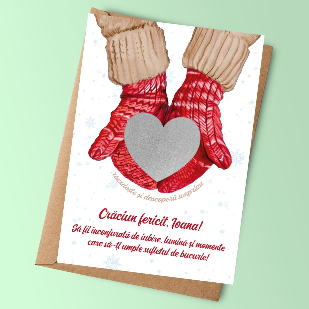 Personalised Christmas scratch card - Love