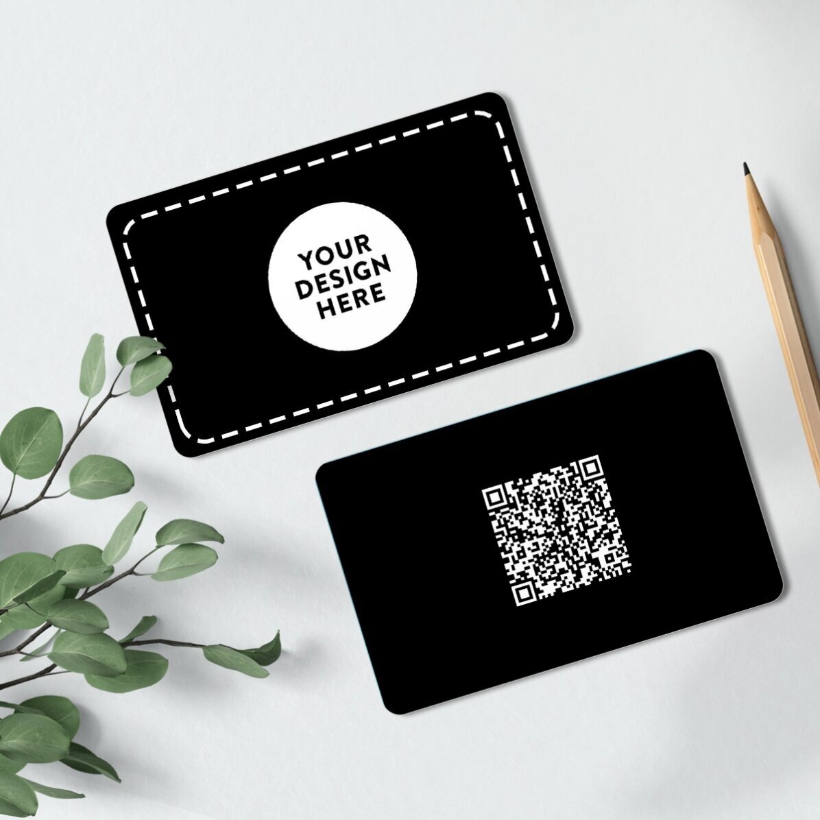 Individuell gestaltete Aluminium-Visitenkarte (Vorder- und Rückseite) mit QR-Code und deinem eigenen