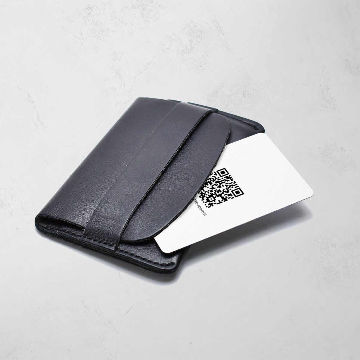 Customised double-sided aluminium business card with QR code, text and photos - Instagram