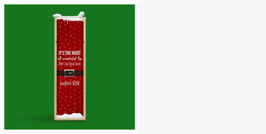 Personalisierte Weinkisten mit Weihnachtsmotiv
