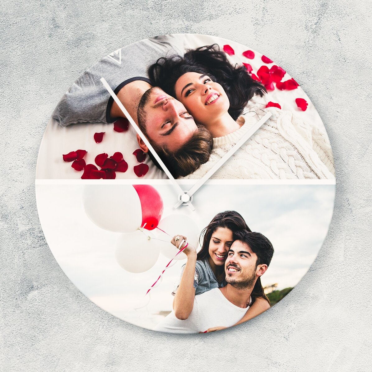 Personalisierte Uhr mit 2 Fotos