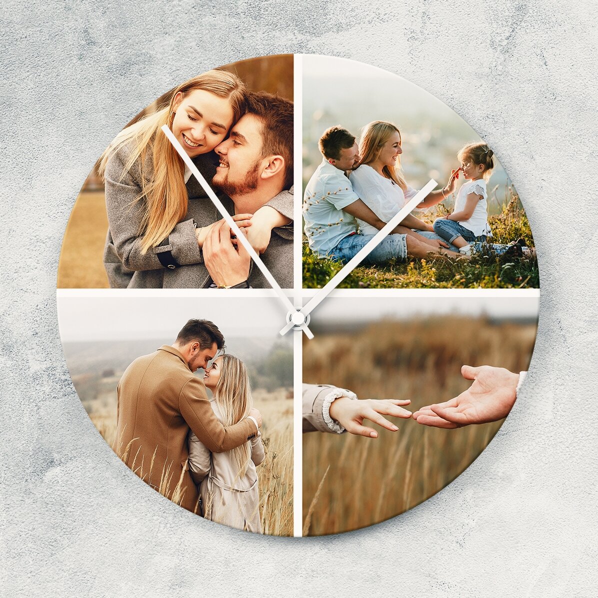 Personalisierte Uhr mit 4 Fotos