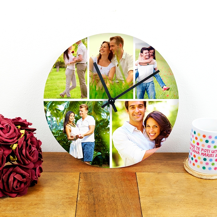 Personalisierte Uhr mit 5 Fotos