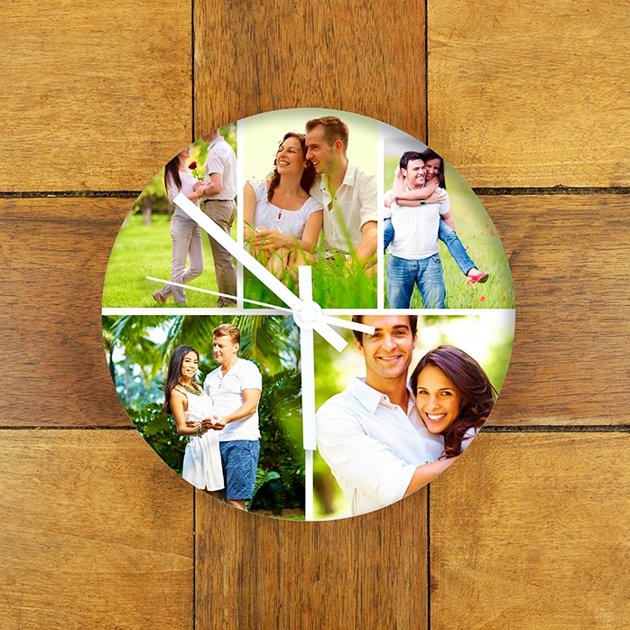 Personalisierte Uhr mit 5 Fotos