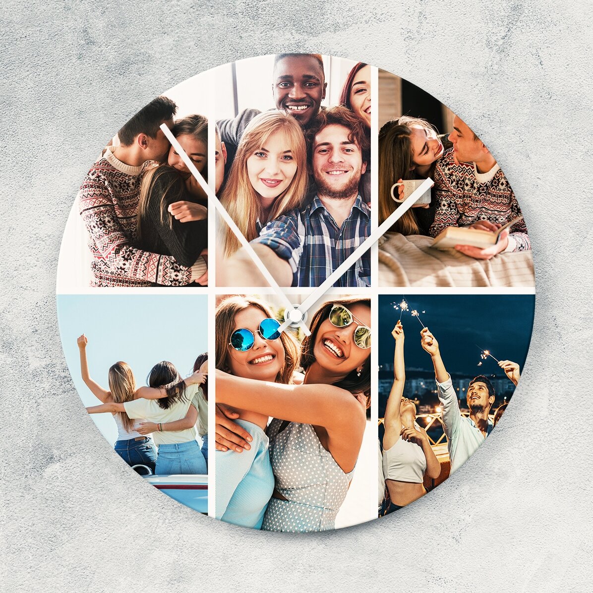 Personalisierte Uhr mit 6 Fotos