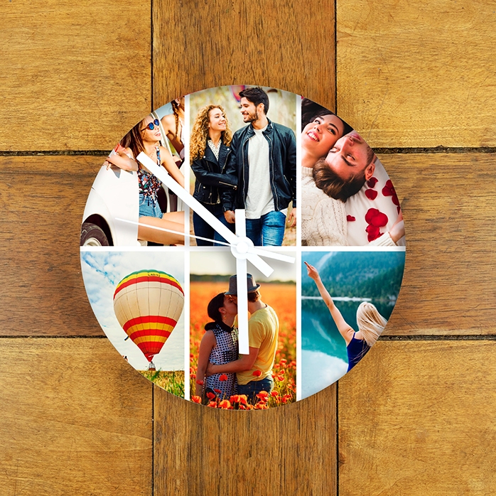 Personalisierte Uhr mit 6 Fotos