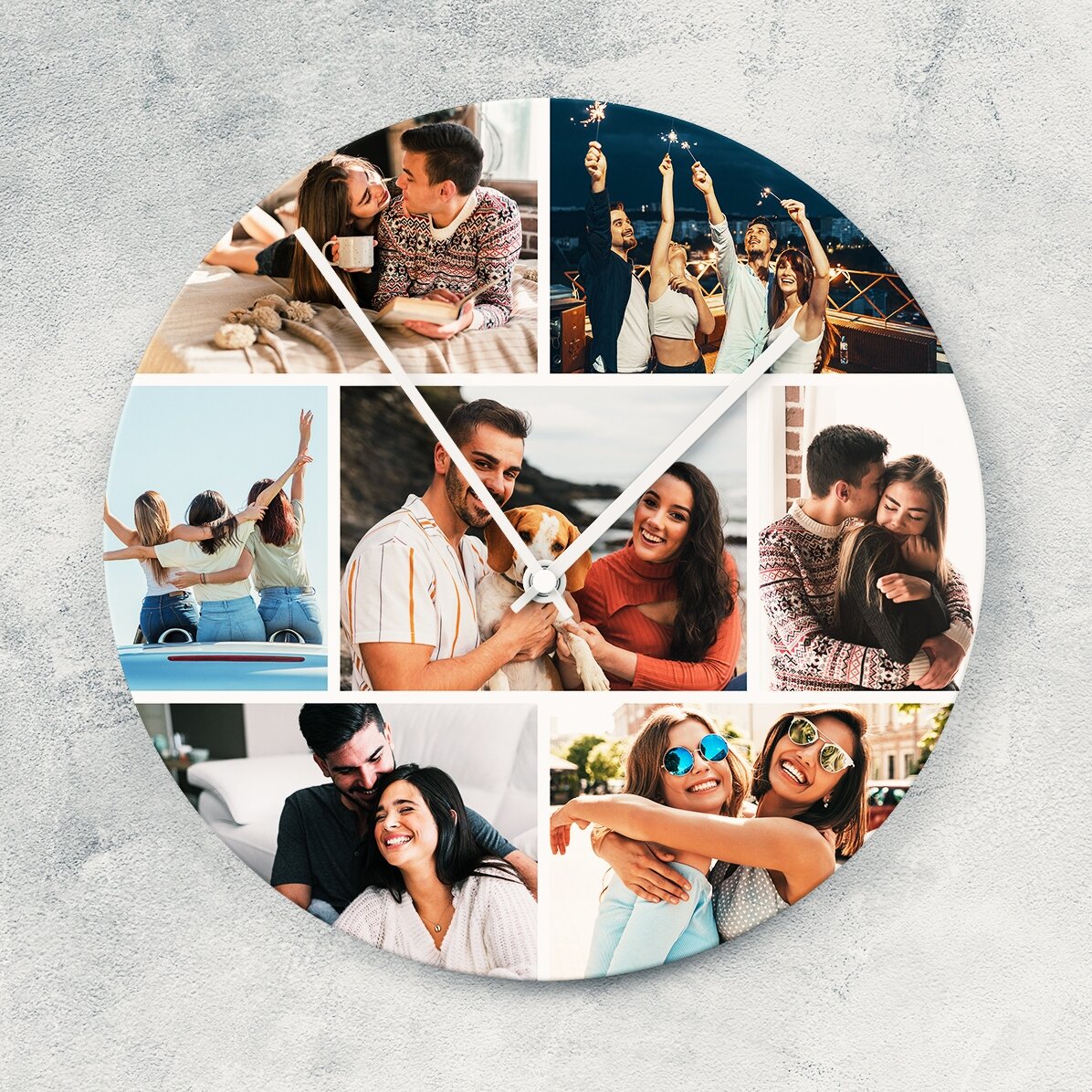 Personalisierte Uhr mit 7 Fotos