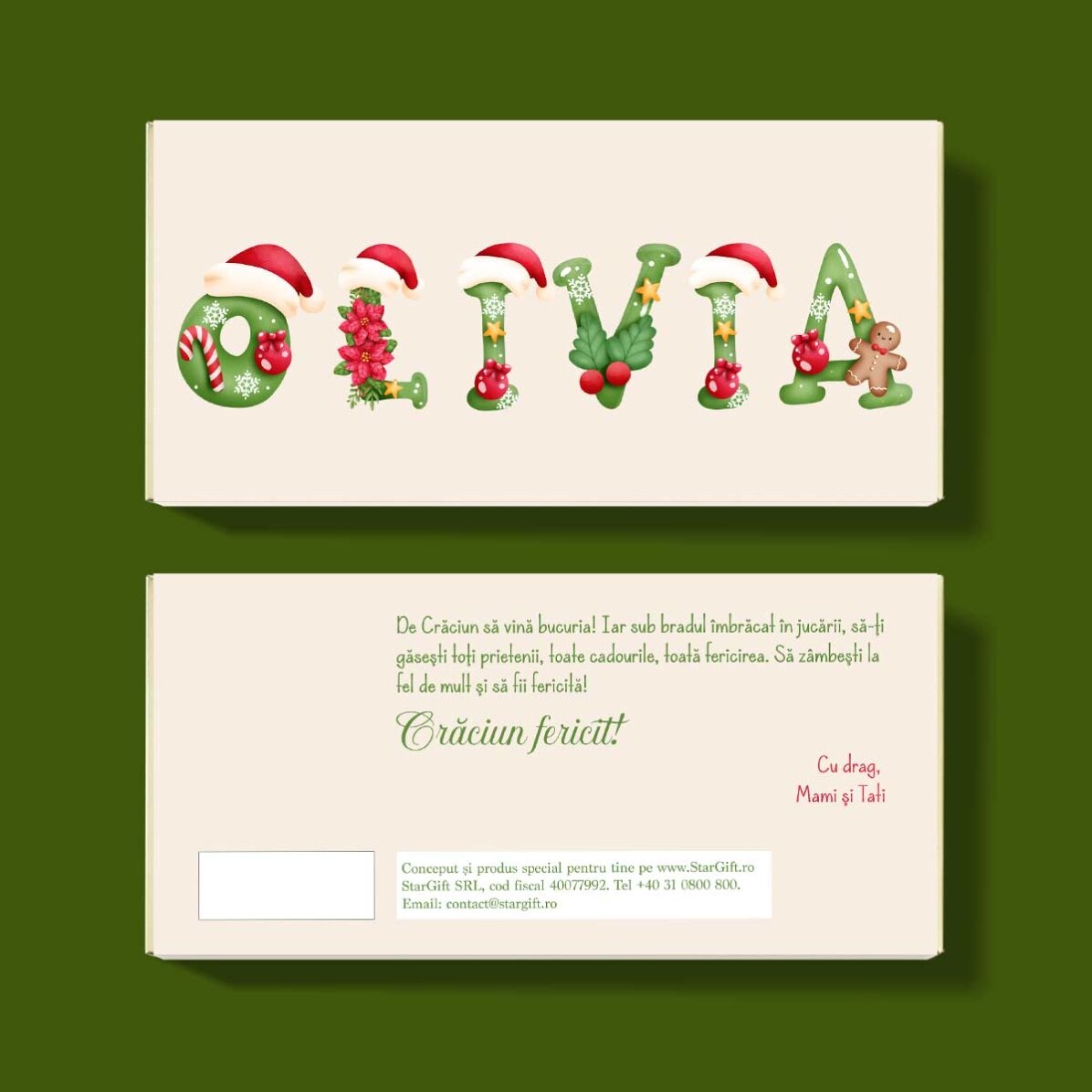 Personalisierte Schokolade mit Botschaft – Frohe Weihnachten!