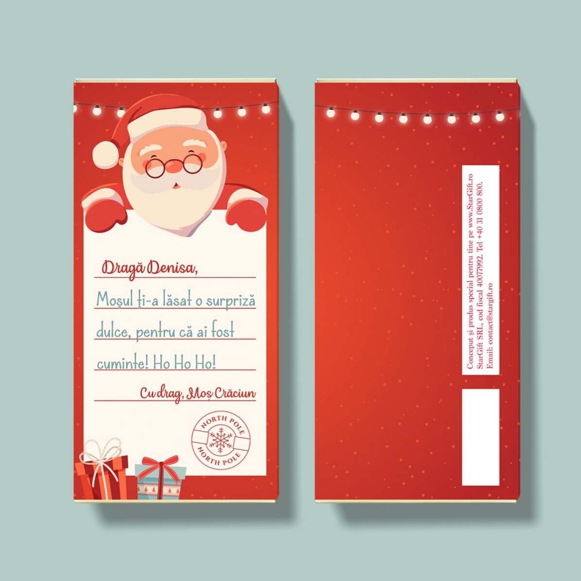 Personalised chocolate with message - Father Christmas