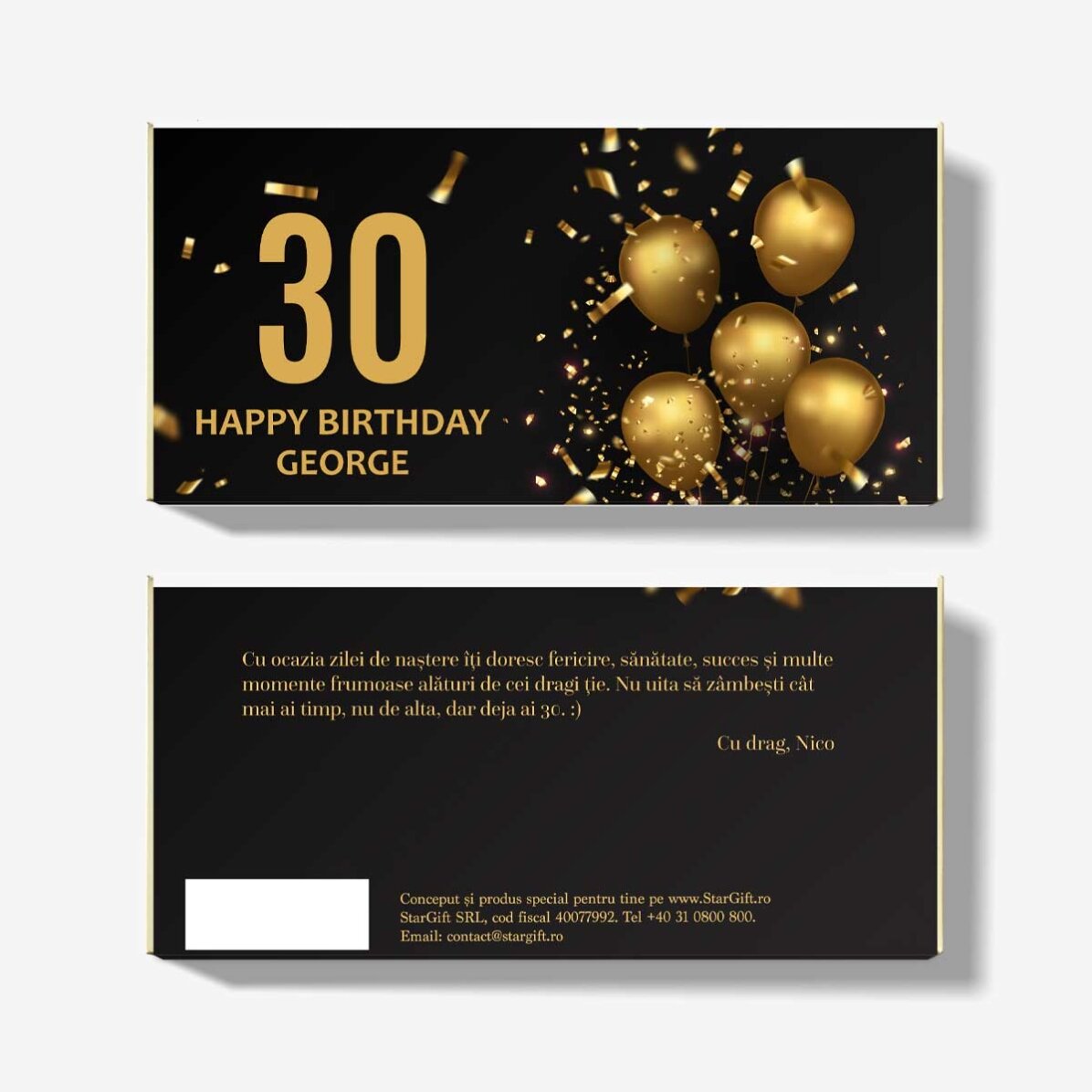 Personalisierte Schokolade mit einer Botschaft zum Geburtstag – Birthday Wish
