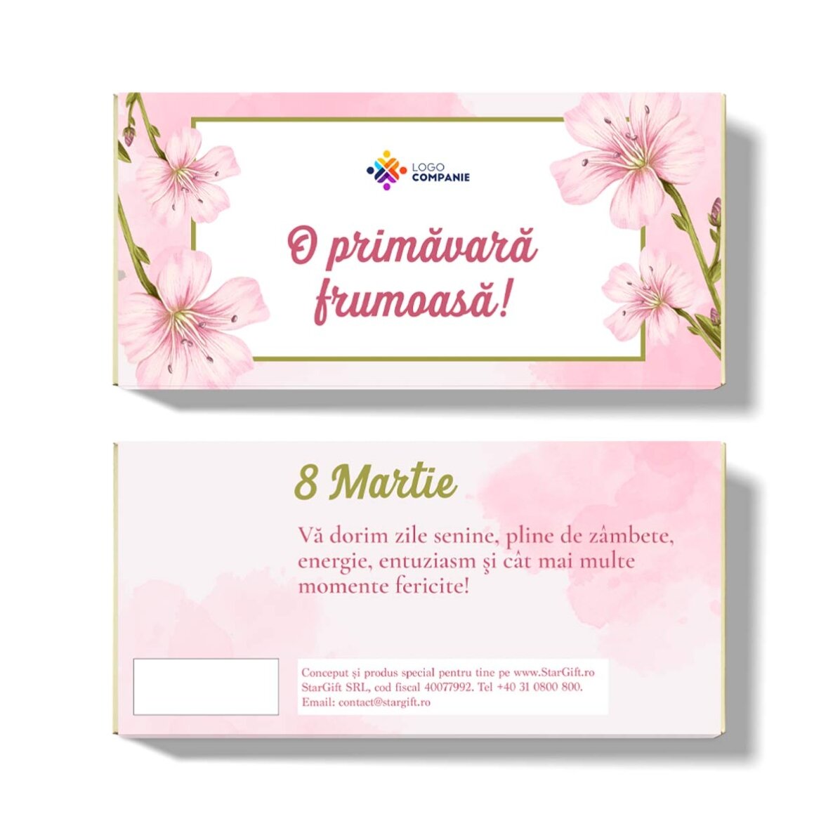 Personalisierte Schokolade mit Botschaft und Logo – Frühling