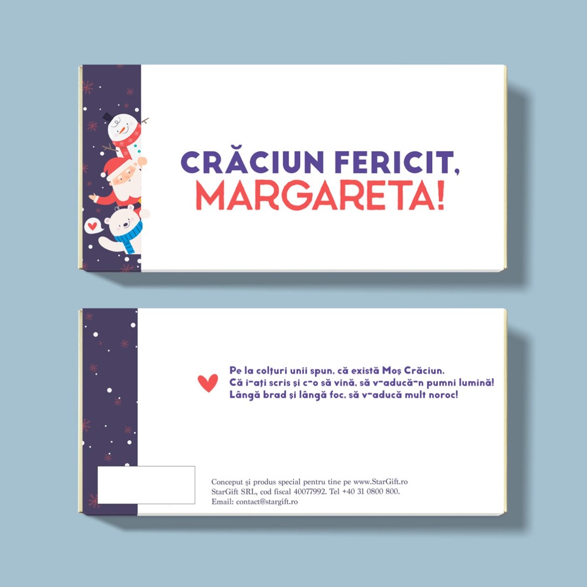 Personalisierte Schokolade mit Namen und Botschaft – Christmas Friends