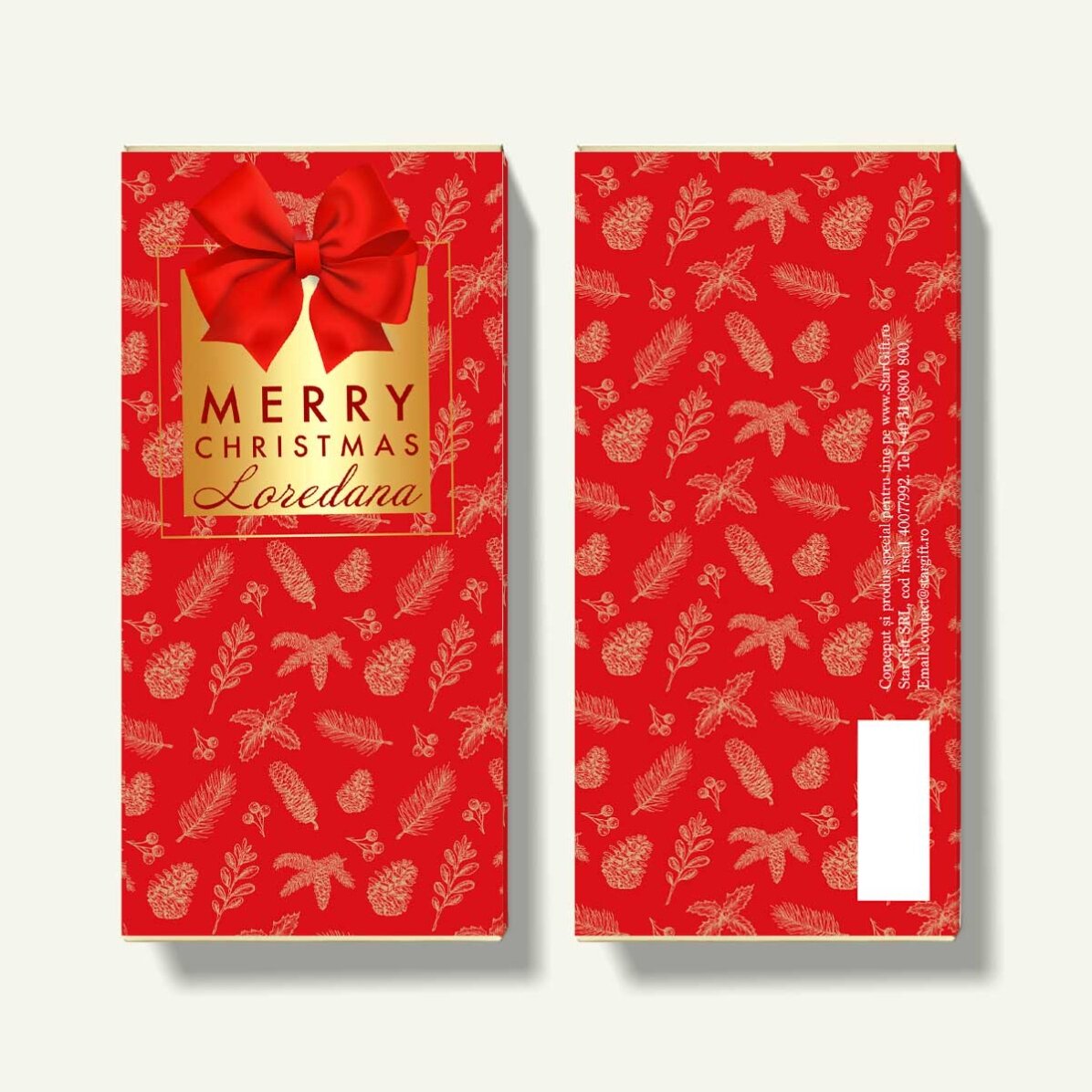 Personalisierte Schokolade mit Namen und Botschaft – Glamorous Christmas