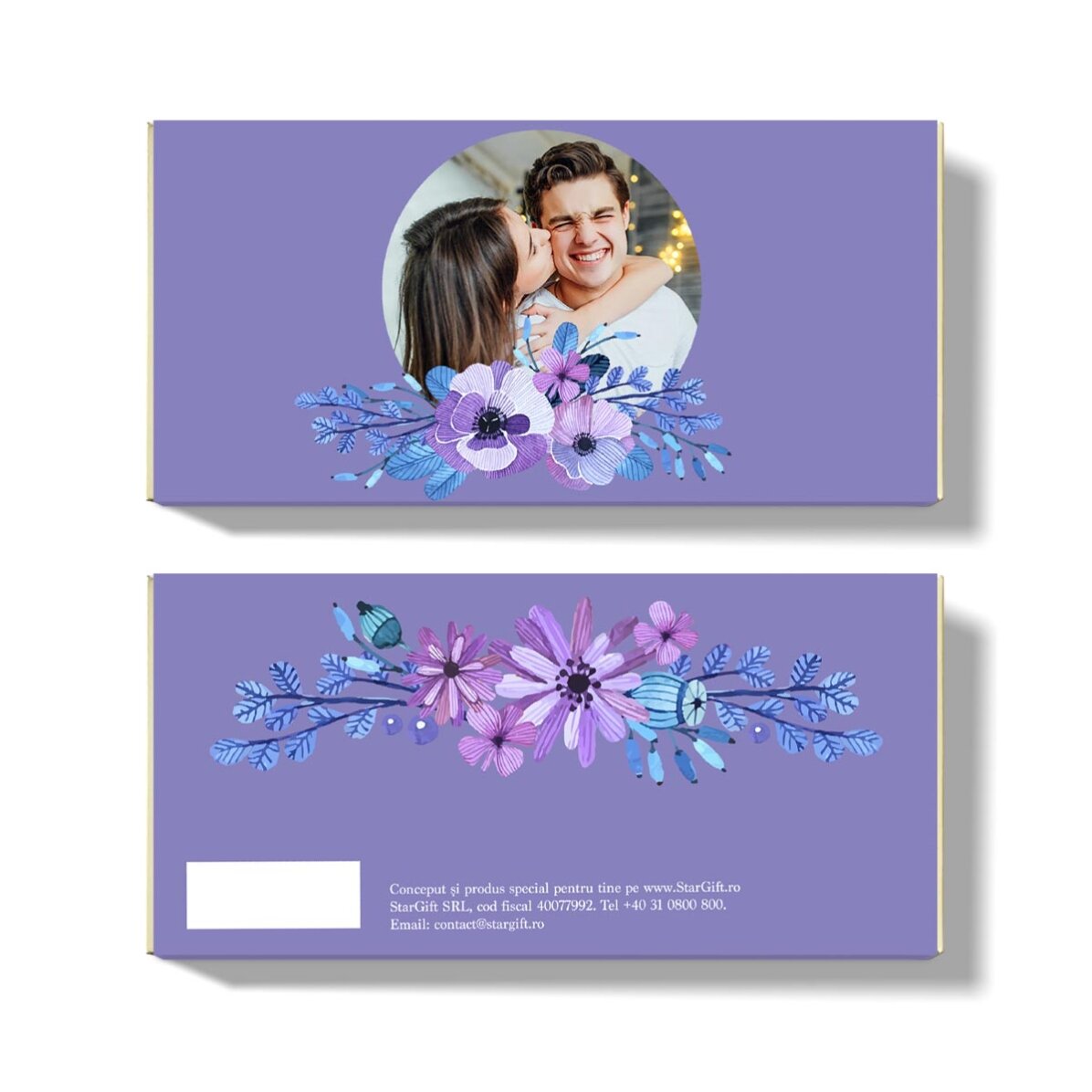 Personalised chocolate with a photo - Flowers
