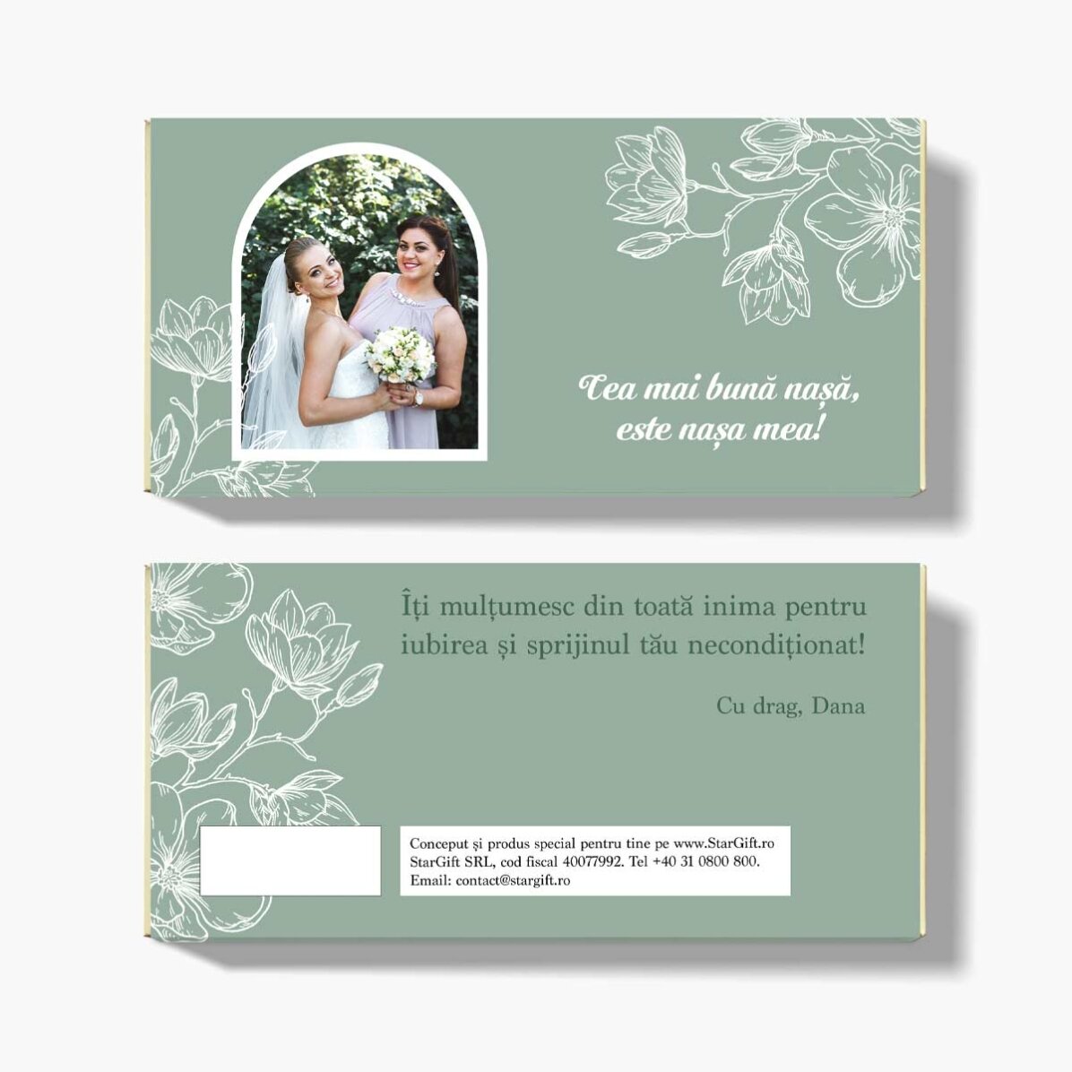Personalisierte Schokolade mit Foto und Botschaft – Flowers