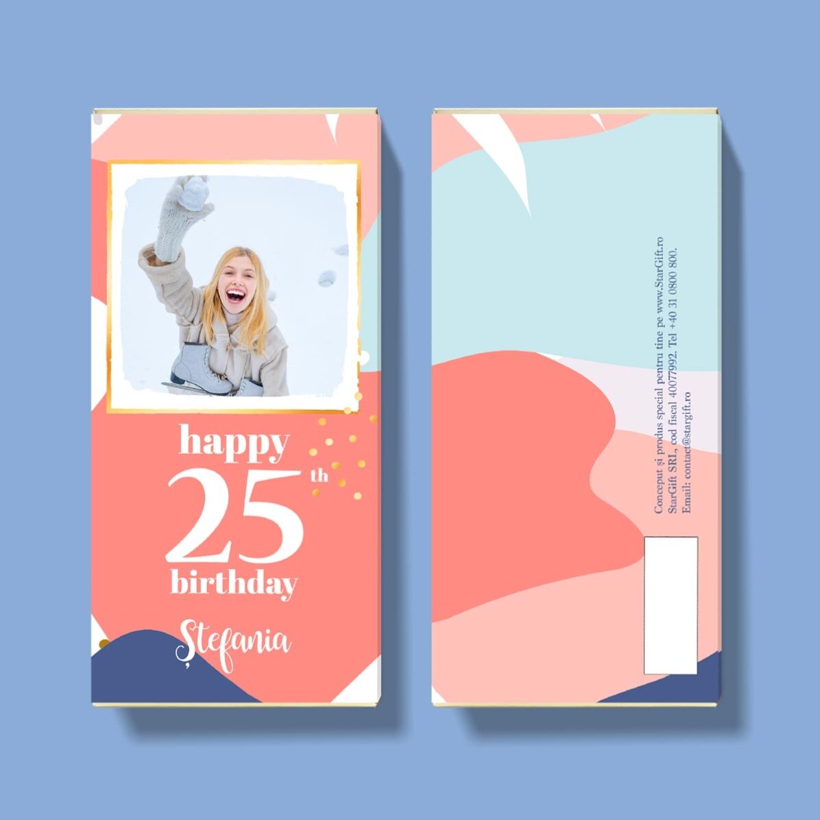 Personalisierte Schokolade mit Foto und Text – Happy Birthday!