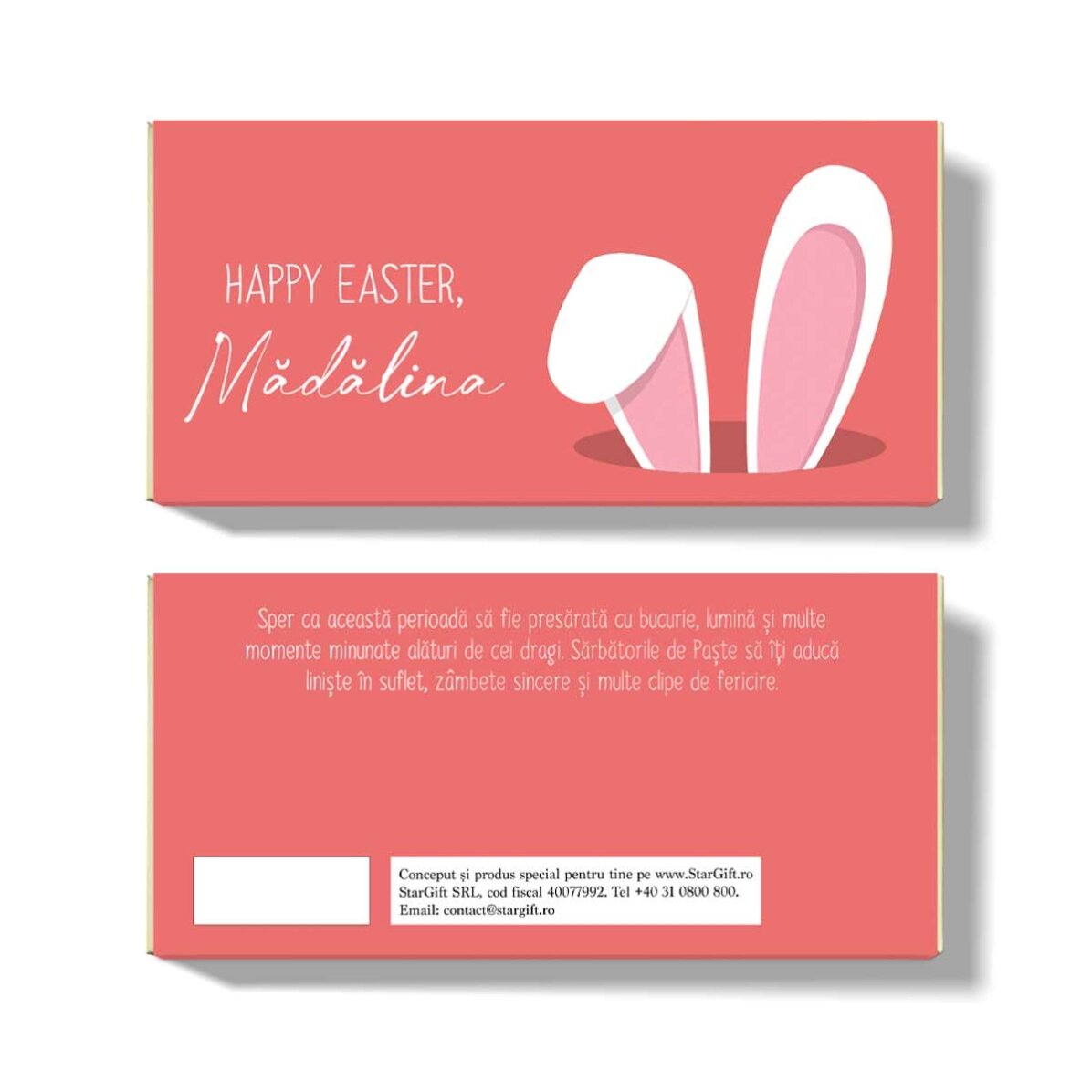 Personalisierte Schokolade mit Text – Bunny