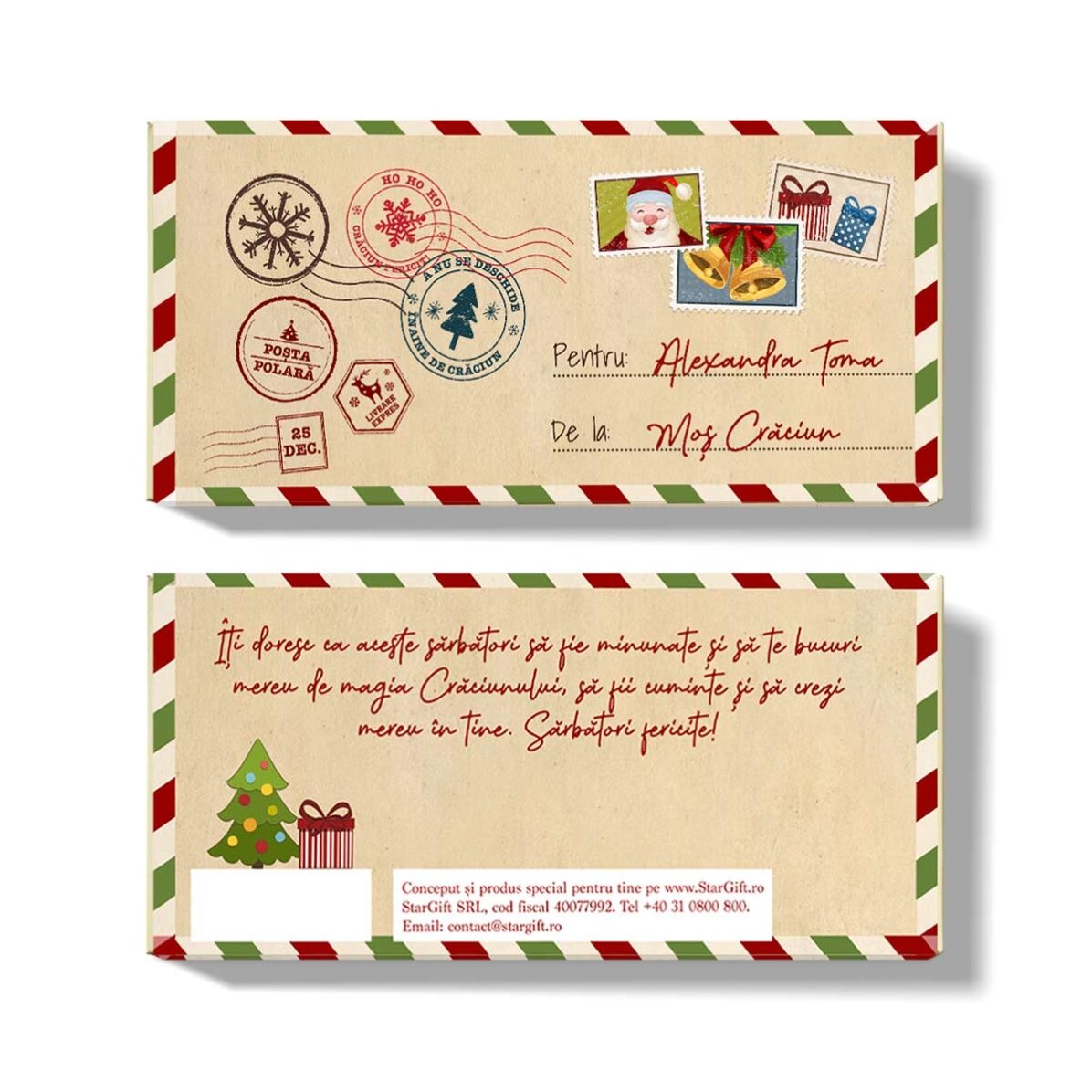 Personalisierte Schokolade mit Text – Vom Weihnachtsmann