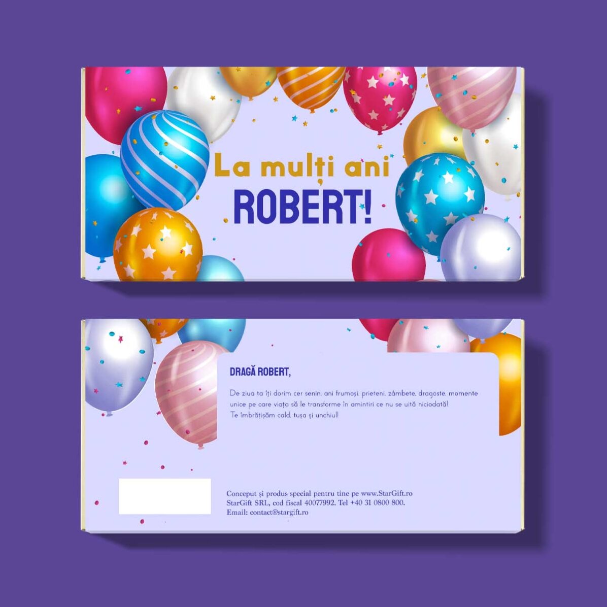 Personalisierte Schokolade mit Schriftzug – Herzlichen Glückwunsch zum Geburtstag!