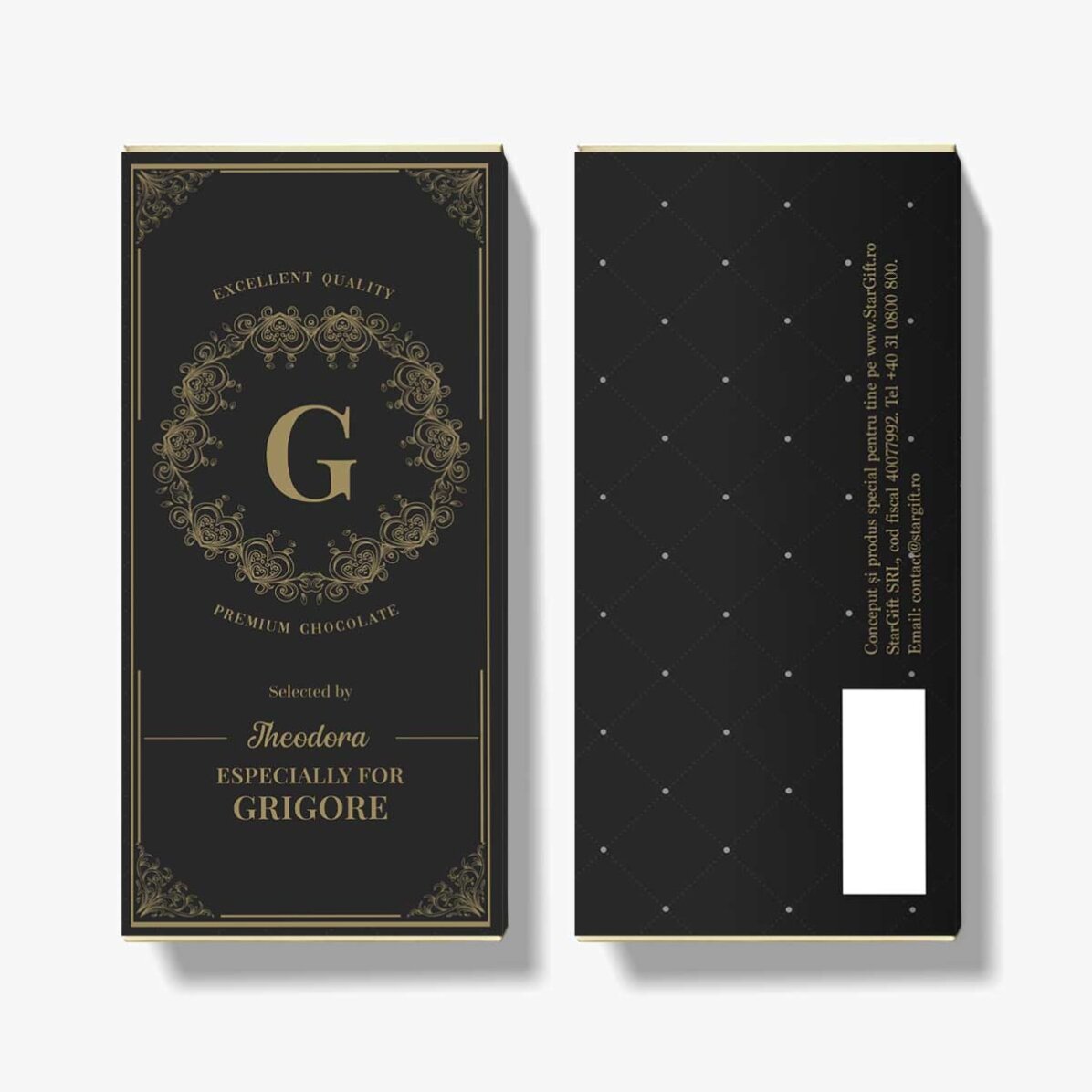 Personalisierte Schokolade mit Text – Monogramm
